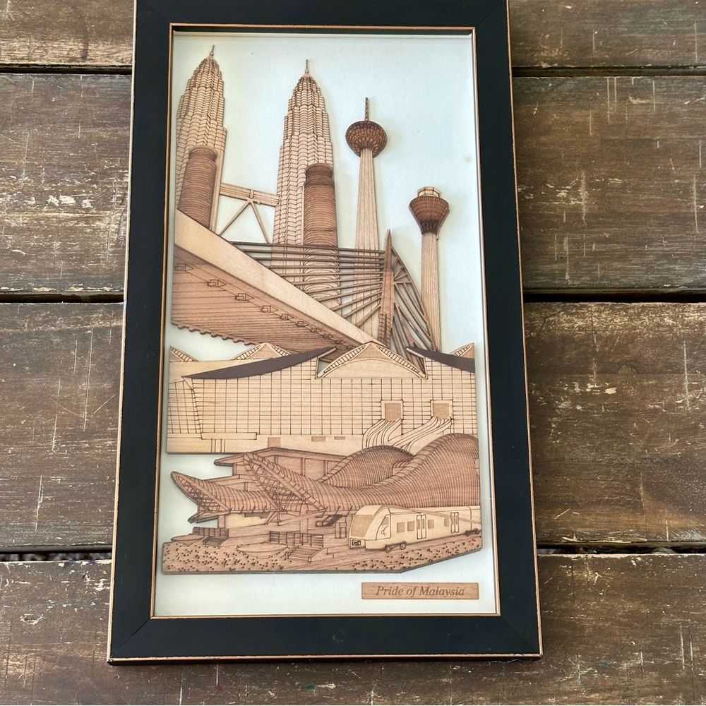 Framed Architectural Art "Pride of Malaysia" 2D Wood Veneer by ARCH Collection